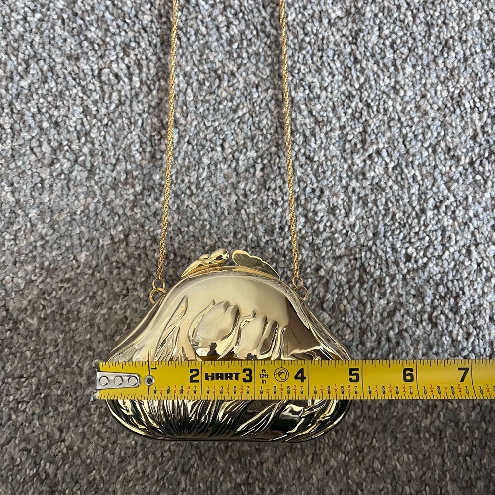 Solid Gold-Colored Shoulder Purse - image 5